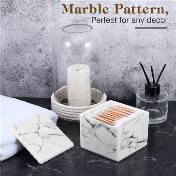 Cotton Swab Storage Box with Lid,Q-Tip Swab Holder CottonBall Canister JarCotton - Picture 4 of 6